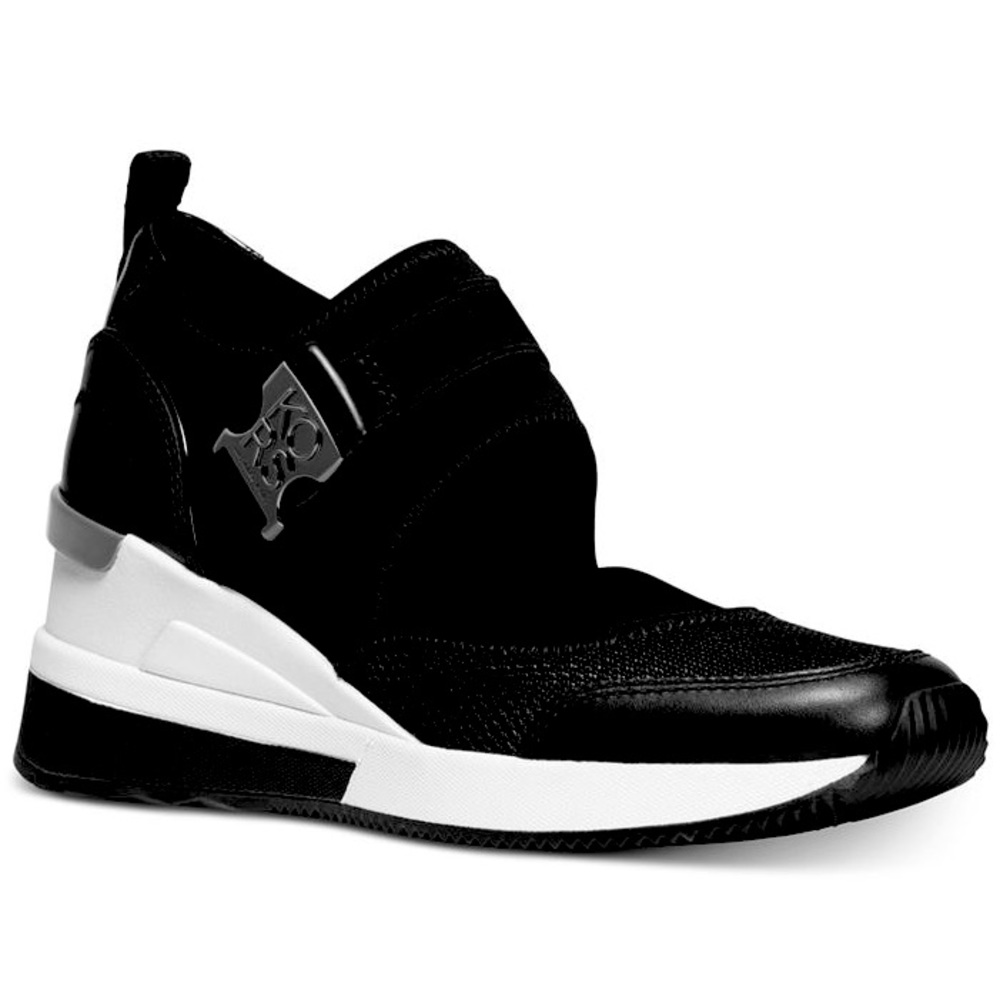 Michael Kors Effie Wedge Mary Jane Black White Sneaker Size 7